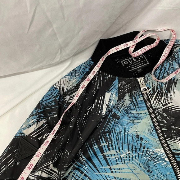 GUESS Venice Island Tropical Bomber Jacket sz LG - Picture 10 of 16